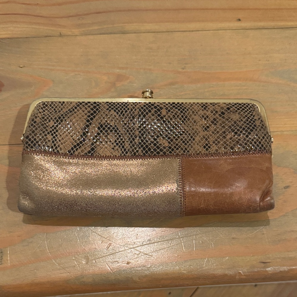 HOBO Brown and Gold Clutch
